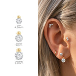 Yellow Gold Floating Lab Grown Diamond Drop Flat Back Earring