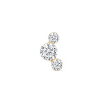 Yellow Gold Trio Round Lab Grown Diamond Crawler Earring