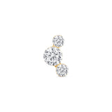 Yellow Gold Trio Round Lab Grown Diamond Crawler Earring