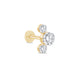 Yellow Gold Trio Round Lab Grown Diamond Crawler Earring
