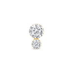 Yellow Gold Double Lab Grown Diamond Flat Back Earring