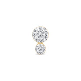 Yellow Gold Double Lab Grown Diamond Flat Back Earring