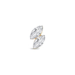 Yellow Gold Dual Marquise Lab Grown Diamond Flat Back Earring