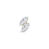 Yellow Gold Dual Marquise Lab Grown Diamond Flat Back Earring