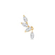 Yellow Gold Marquise Dangle Lab Grown Diamond Cluster Stud