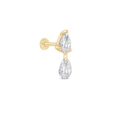 Pear Shape Lab-Grown Diamond Flat Back Earring