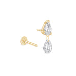 Pear Shape Lab-Grown Diamond Flat Back Earring