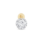 Yellow Gold Floating Lab Grown Diamond Drop Flat Back Earring