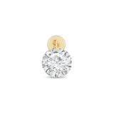 Yellow Gold Floating Lab Grown Diamond Drop Flat Back Earring
