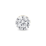 Yellow Gold Round Lab Grown Diamond Flat Back Earring