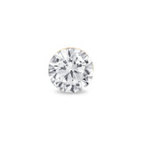 Yellow Gold Round Lab Grown Diamond Flat Back Earring