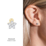 Diamond Flower Flat Back Stud