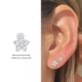 Diamond Flower Flat Back Stud