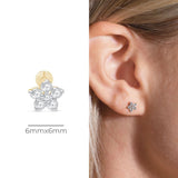 Diamond Flower Flat Back Stud