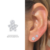 Diamond Flower Flat Back Stud