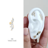 Marquise Illusion Ear Climber Flat Back Earring