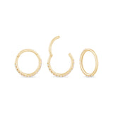 Opal Hoop Earring in Solid 14k Yellow Gold