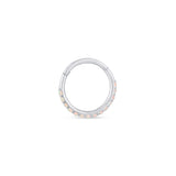Opal Hoop Earring in Solid 14k White Gold