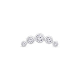 Solid 14k White Gold CZ Stone Ear Crawler