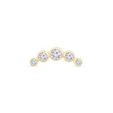 Solid 14k Yellow Gold CZ Stone Ear Crawler