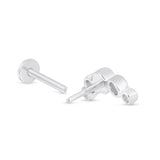 Solid 14k White Gold CZ Stone Ear Crawler
