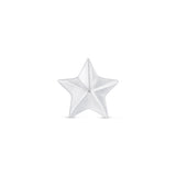Solid 14k White Gold Star Flat Back Stud Earring