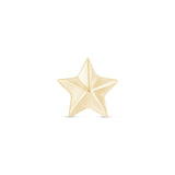 Solid 14k Yellow Gold Star Flat Back Stud Earring