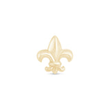 Solid 14k Yellow Gold Fleur-de-Lis Flat Back Stud Earring