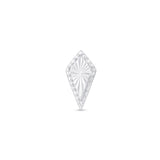 Solid 14k White Gold Triangle Flat Back Stud Earring