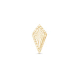 Solid 14k Yellow Gold Triangle Flat Back Stud Earring