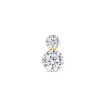 Yellow Gold Double Lab Grown Diamond Flat Back Earring