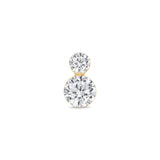 Yellow Gold Double Lab Grown Diamond Flat Back Earring
