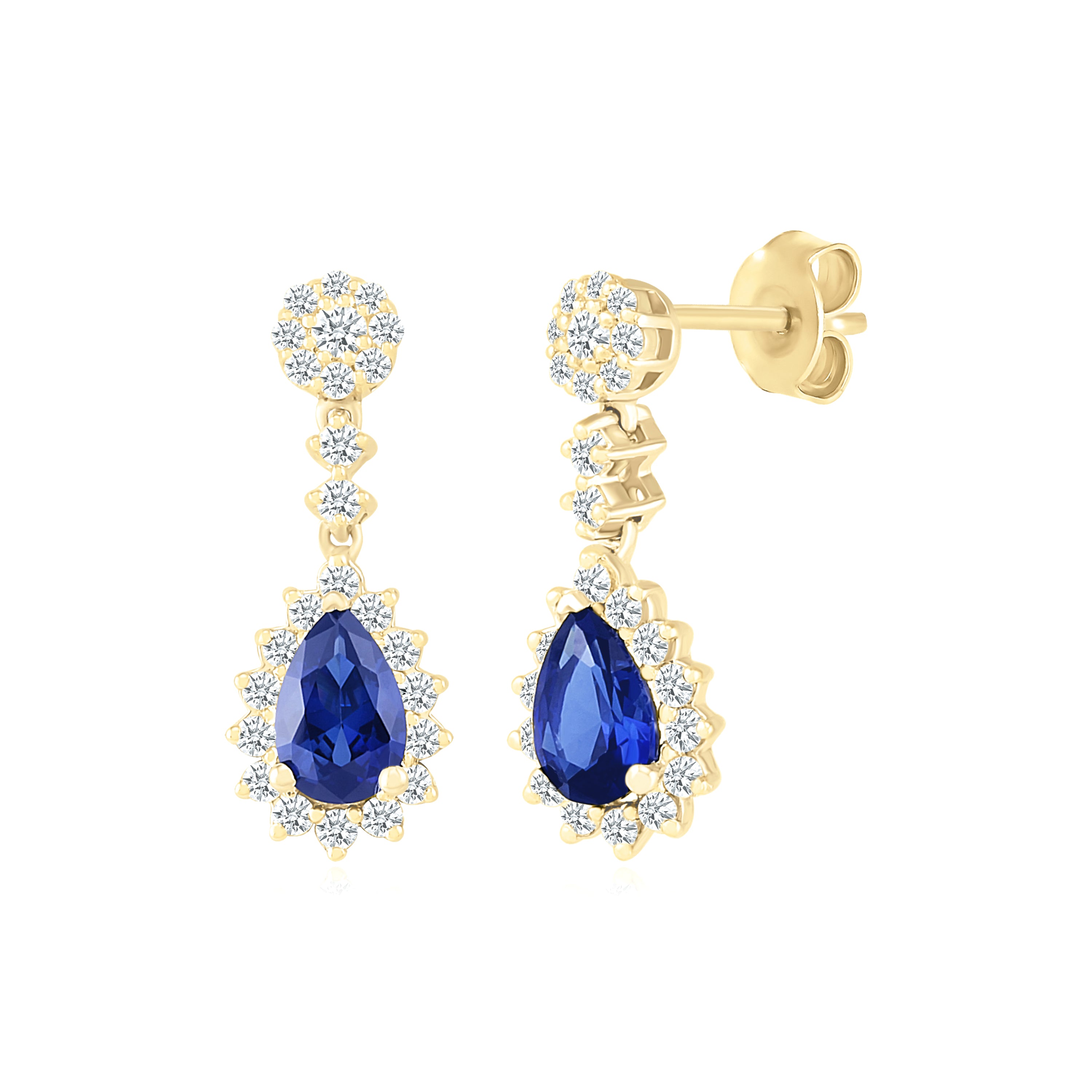 Blue Sapphire Dangle Earrings with White Sapphire Halo Earrings Estella Collection #product_description# 32654 10k Birthstone blue #tag4# #tag5# #tag6# #tag7# #tag8# #tag9# #tag10#