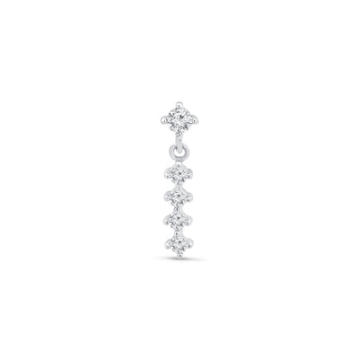 a white gold diamond earring