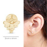 Minimalist Bee Flat Back Stud