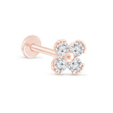 a pair of rose - cut diamond stud earrings