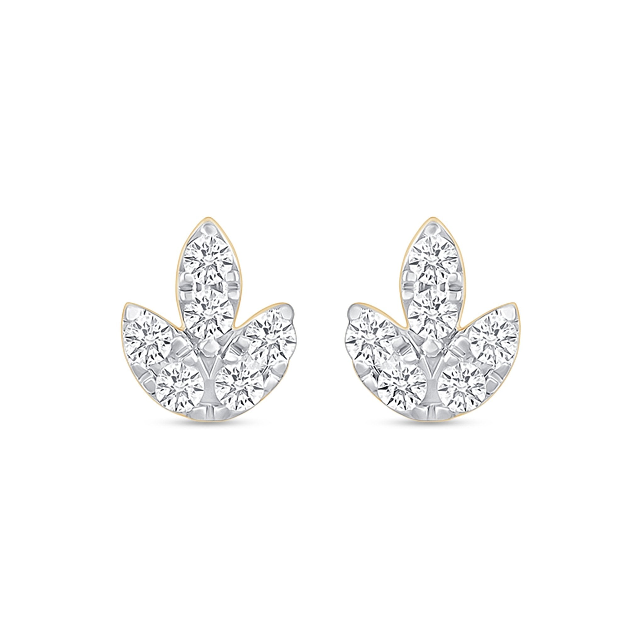 a pair of white diamond earrings