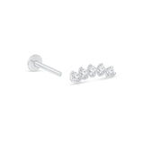 a pair of white gold and diamond earrings