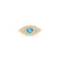 a gold ring with a blue stone and diamonds