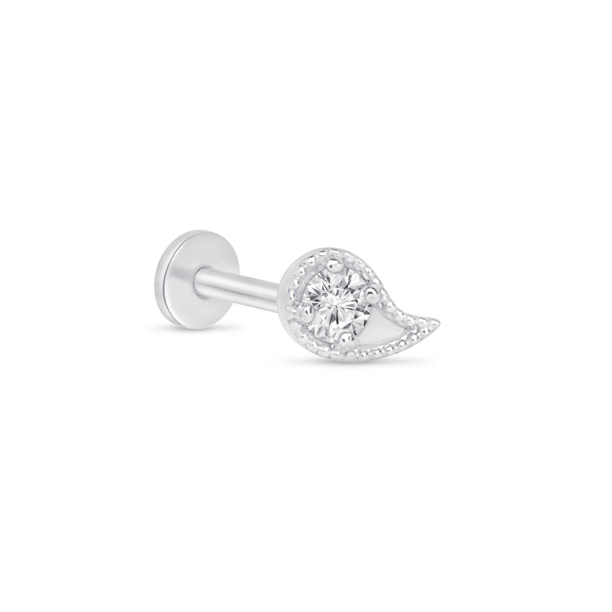 a pair of white gold and diamond earrings