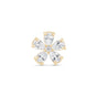 a yellow gold and white diamond flower ring