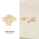 Cubic Zirconia Bee Flat Back Stud