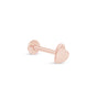 a pair of rose gold heart shaped nose studs