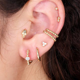 Minimalist Skull Flat Back Stud in Solid 14k Yellow Gold
