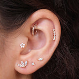 Diamond Constellation Ear Climber Flat Back Earring