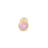 Pink Opal Milgrain Flat Back Stud