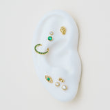 Minimalist Skull Flat Back Stud in Solid 14k Yellow Gold