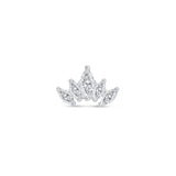 Marquise Cut 5-Petal Lotus Flat Back Stud