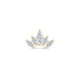 Marquise Cut 5-Petal Lotus Flat Back Stud