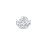 Diamond Pavé Studded Crescent Moon Flat Back Stud